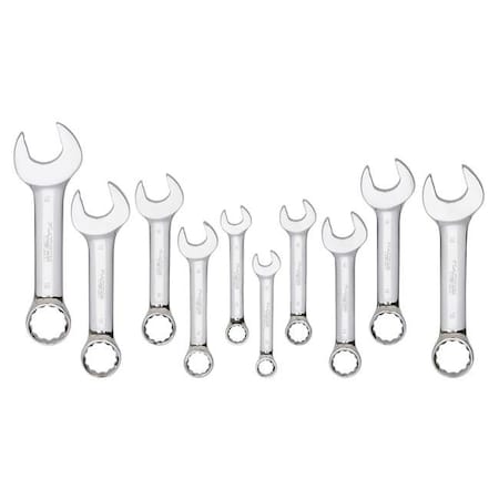 Platinum Platinum PLT-99525 Metric Stubby Full Polished Combination Wrench Set - 10 Piece PLT-99525